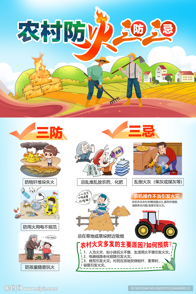 农村防火三防三忌