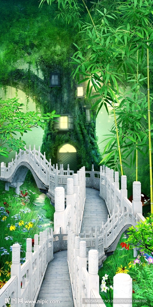 梦幻树林阶梯过道玄关