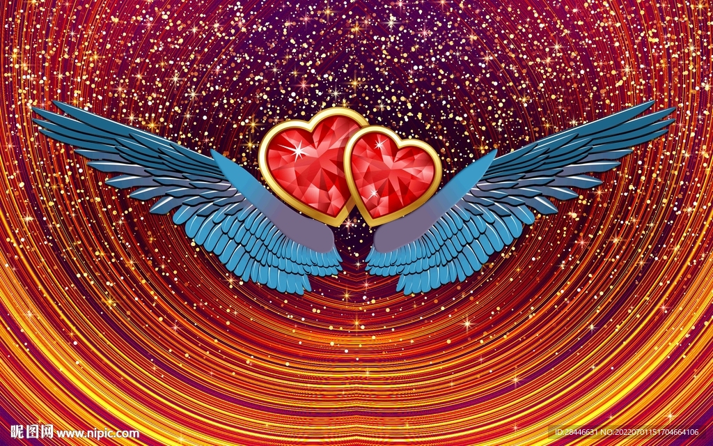 网红翅膀拍照打卡背景墙