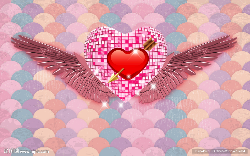 网红翅膀拍照打卡背景墙