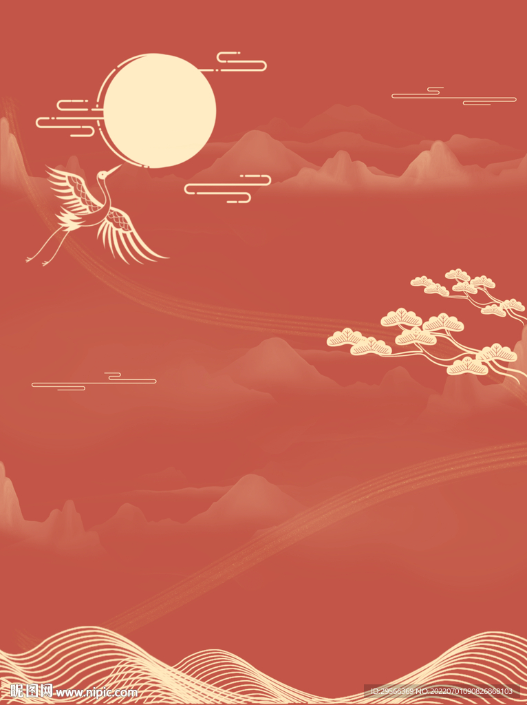 中国风古典淡雅红色中式背景