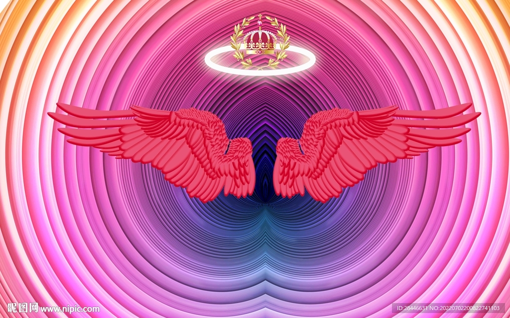 网红翅膀拍照打卡背景墙