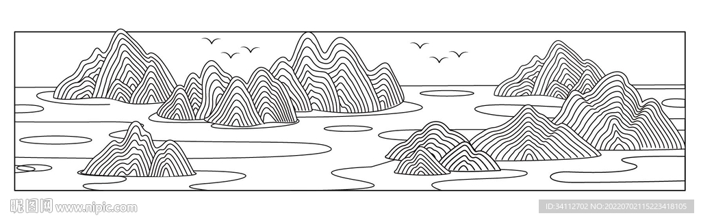 山水画矢量