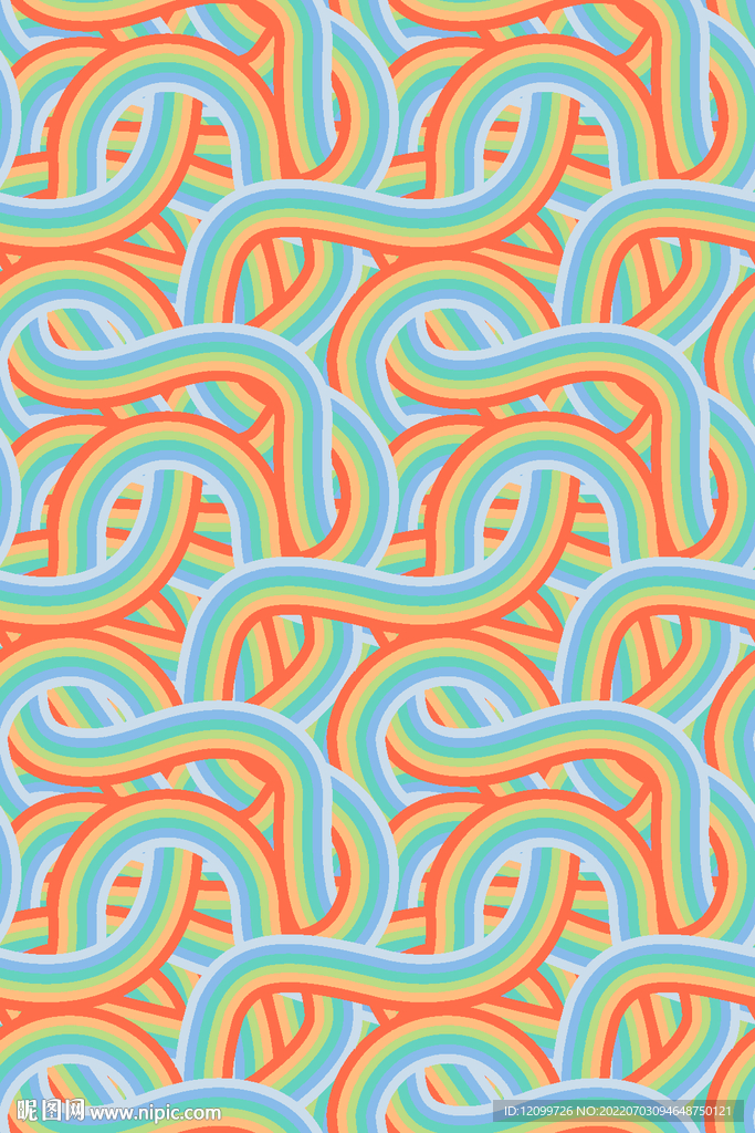 抽象波浪线条印花