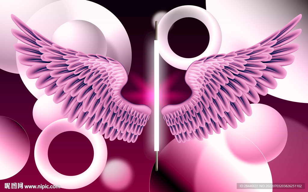 网红翅膀拍照打卡背景墙