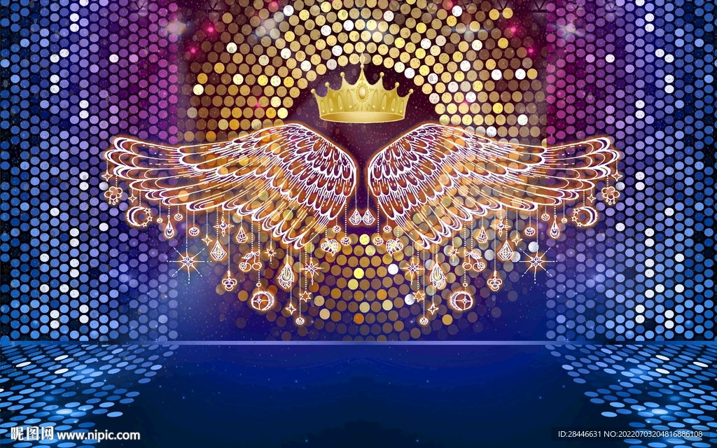 网红翅膀拍照打卡背景墙