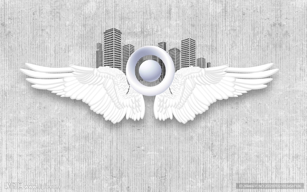 网红翅膀拍照打卡背景墙