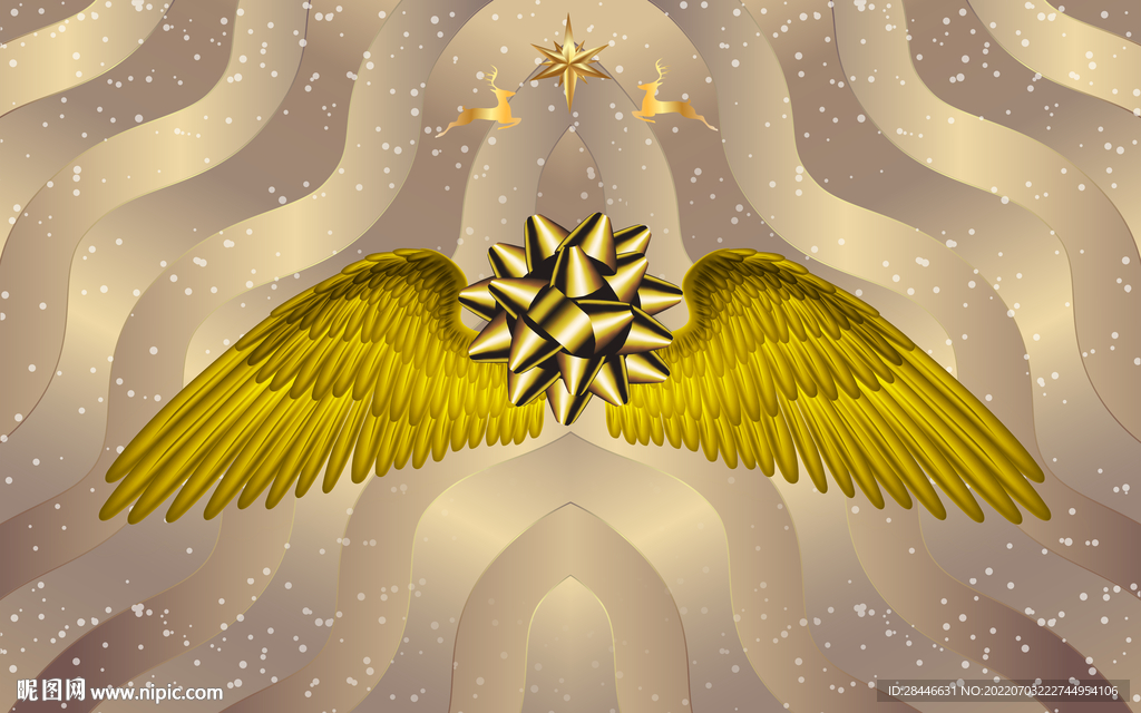 网红翅膀拍照打卡背景墙