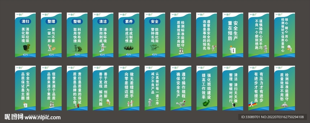 6S管理厂房柱子标语
