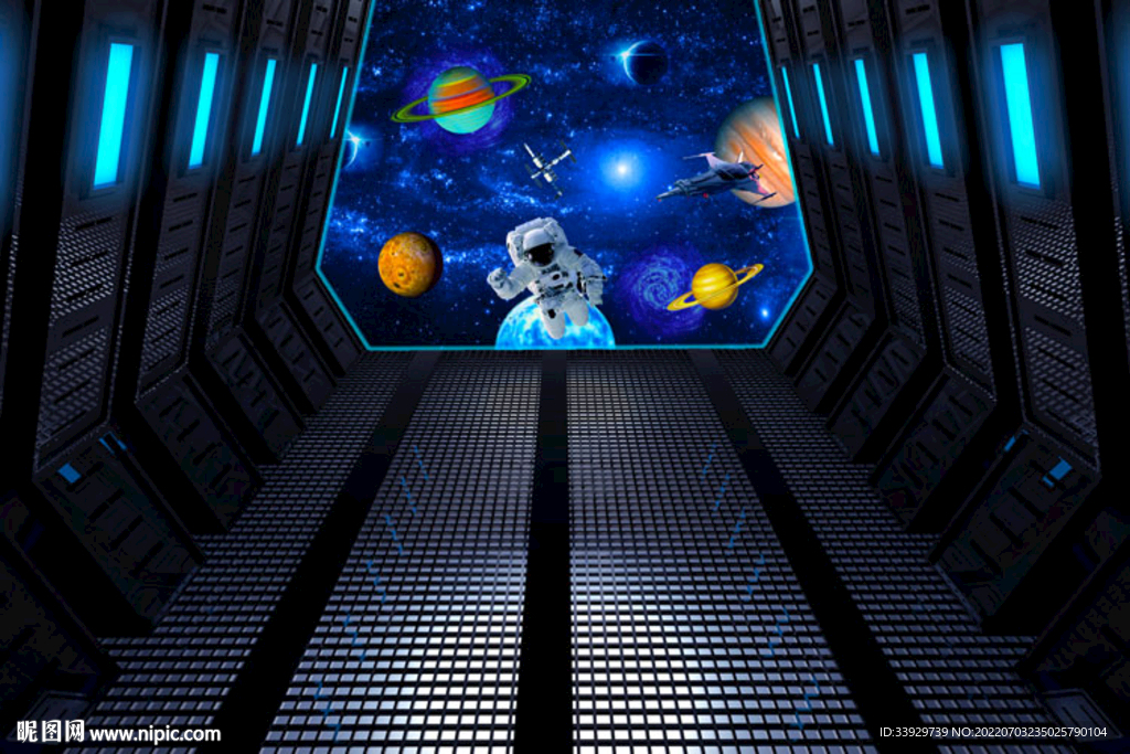 3D太空舱星球太空人