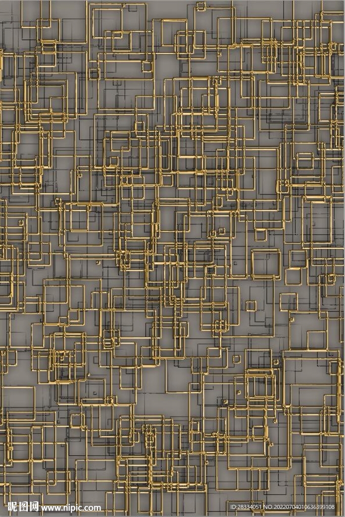 3D抽象金属线条玄关装饰画