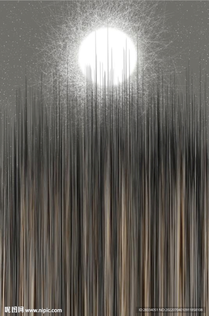 抽象光影线条玄关装饰画