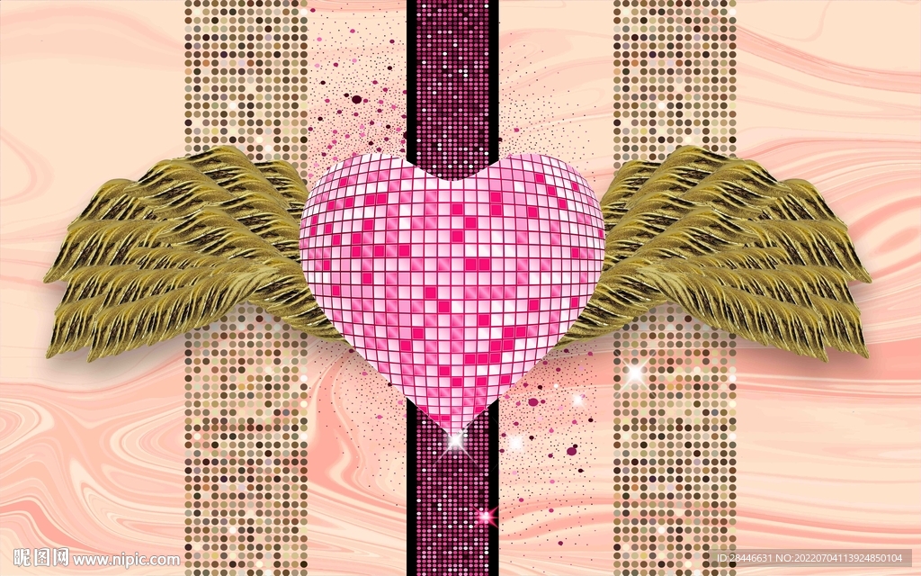 网红翅膀拍照打卡背景墙