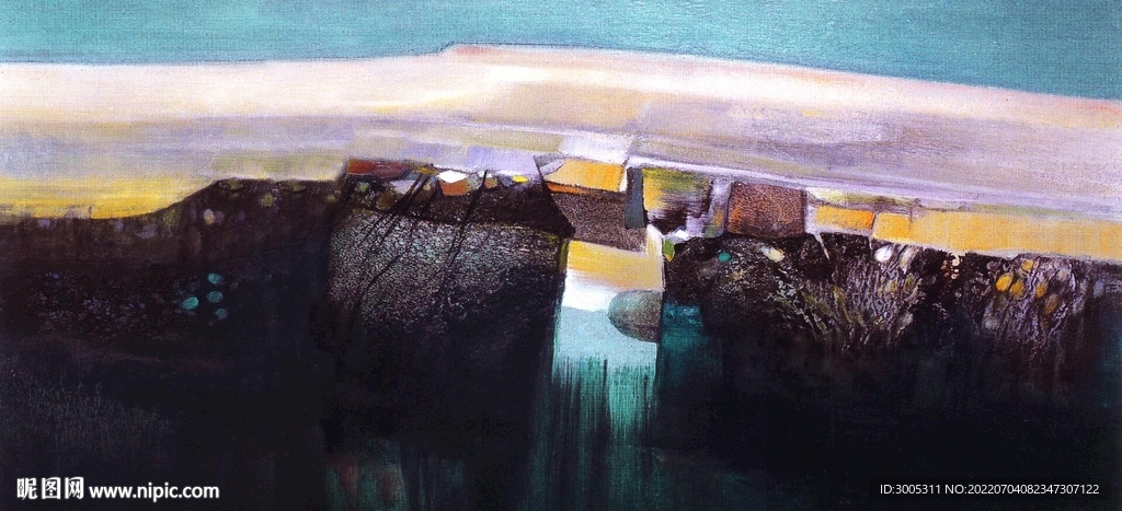 轻奢装饰画 抽象山水画 油画