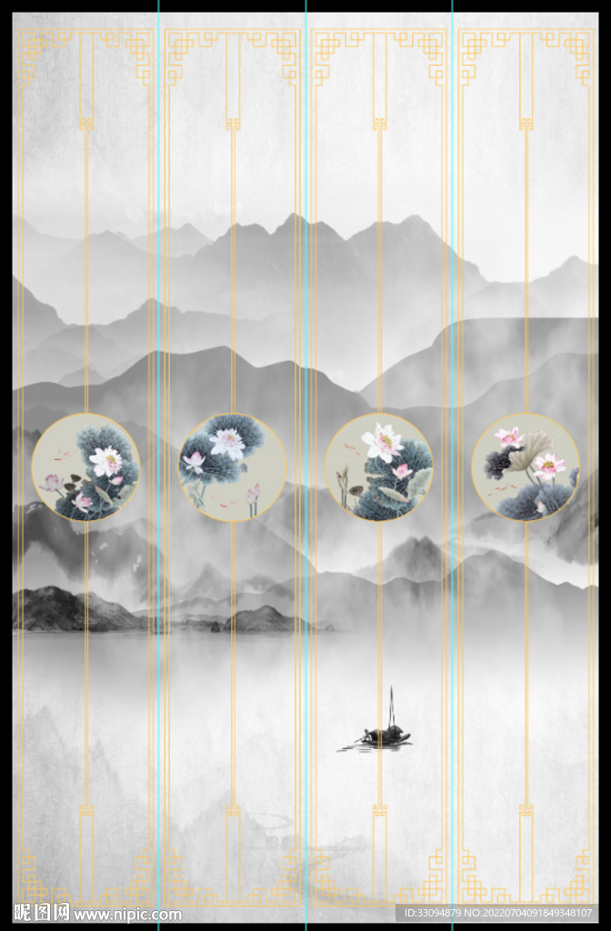 高清分层推拉门打印图