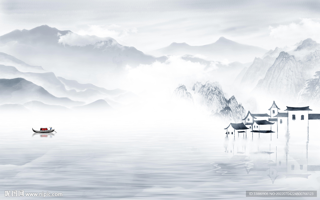 新款 客厅背景山水 Tif分层