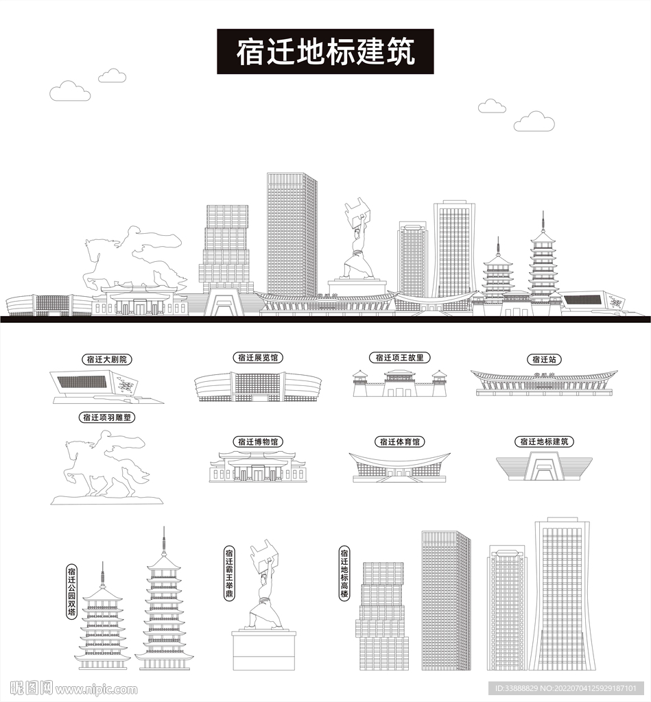 宿迁地标建筑剪影