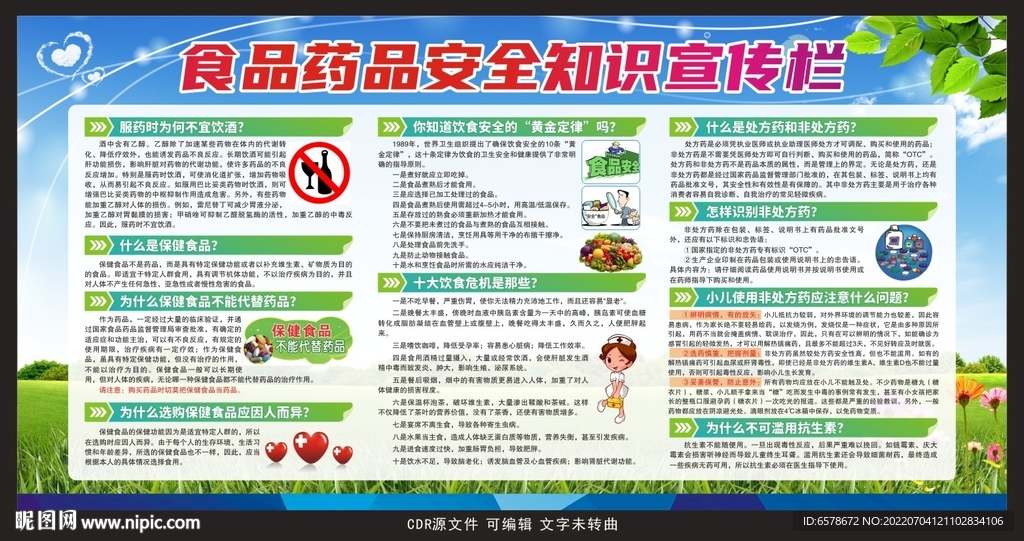 食品药品安全知识宣传栏