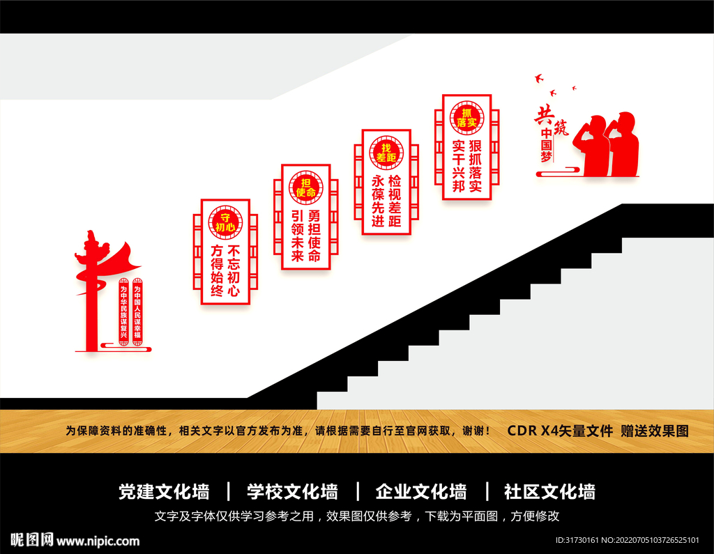 楼梯党建文化墙