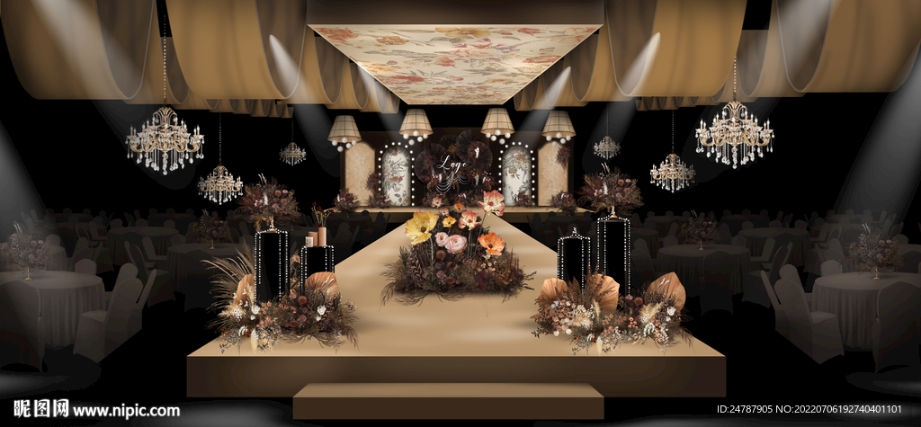 咖色热带风婚礼