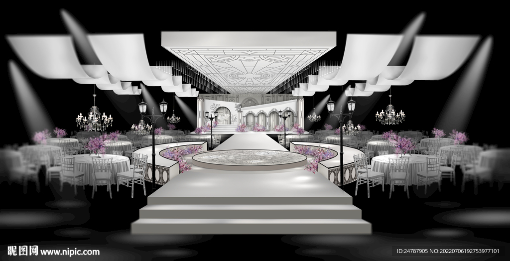 紫粉白小香风婚礼