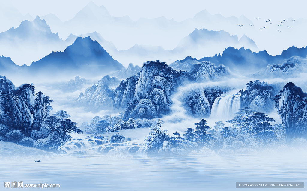 最新高端背景山水 TIf分层