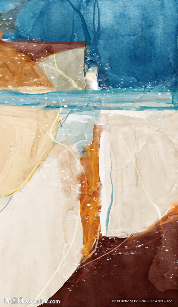 轻奢装饰画 抽象油画 彩绘