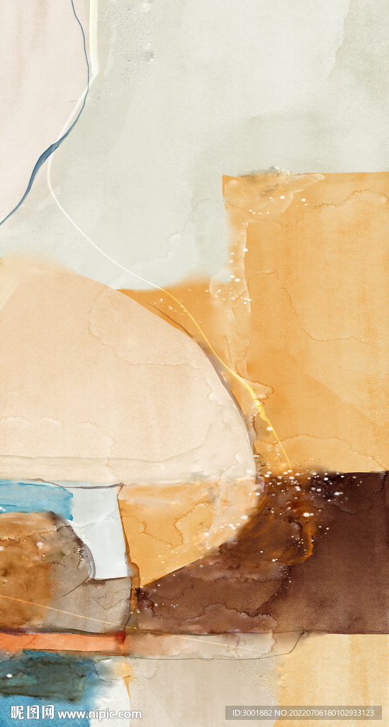 轻奢装饰画 抽象油画 彩绘