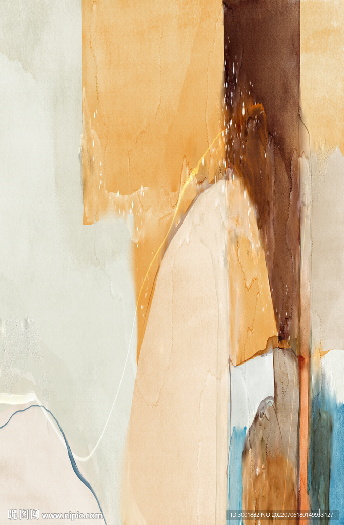 轻奢装饰画 抽象油画 彩绘