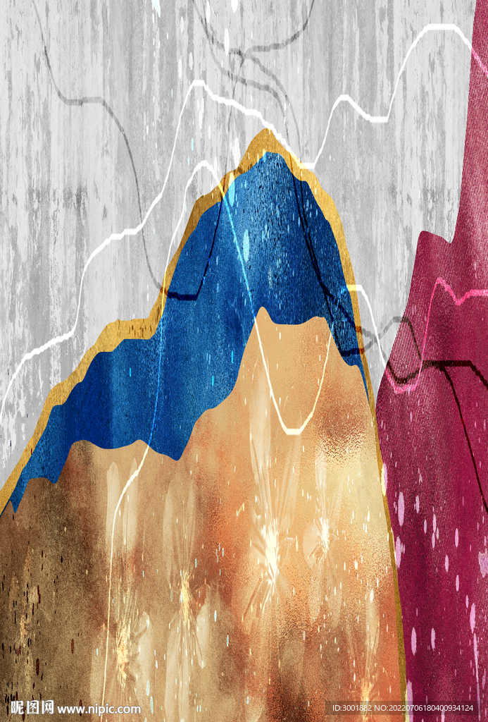 轻奢装饰画 抽象油画 彩绘