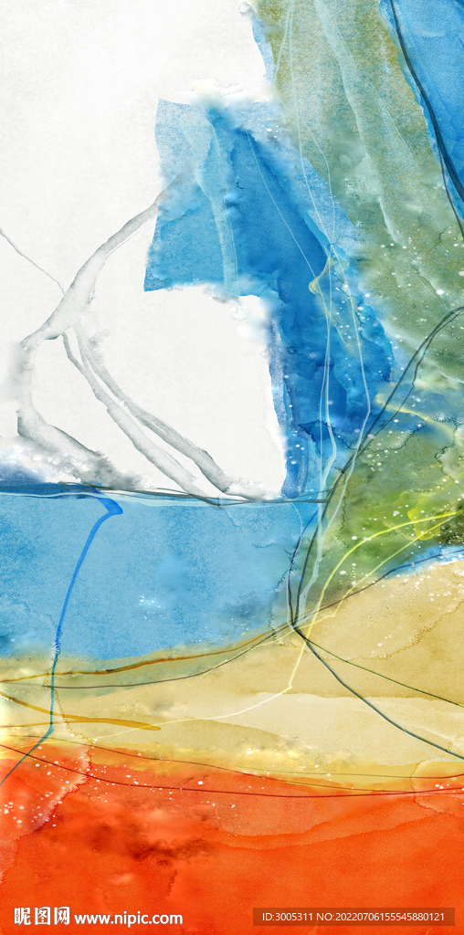 轻奢装饰画 抽象油画 彩绘图