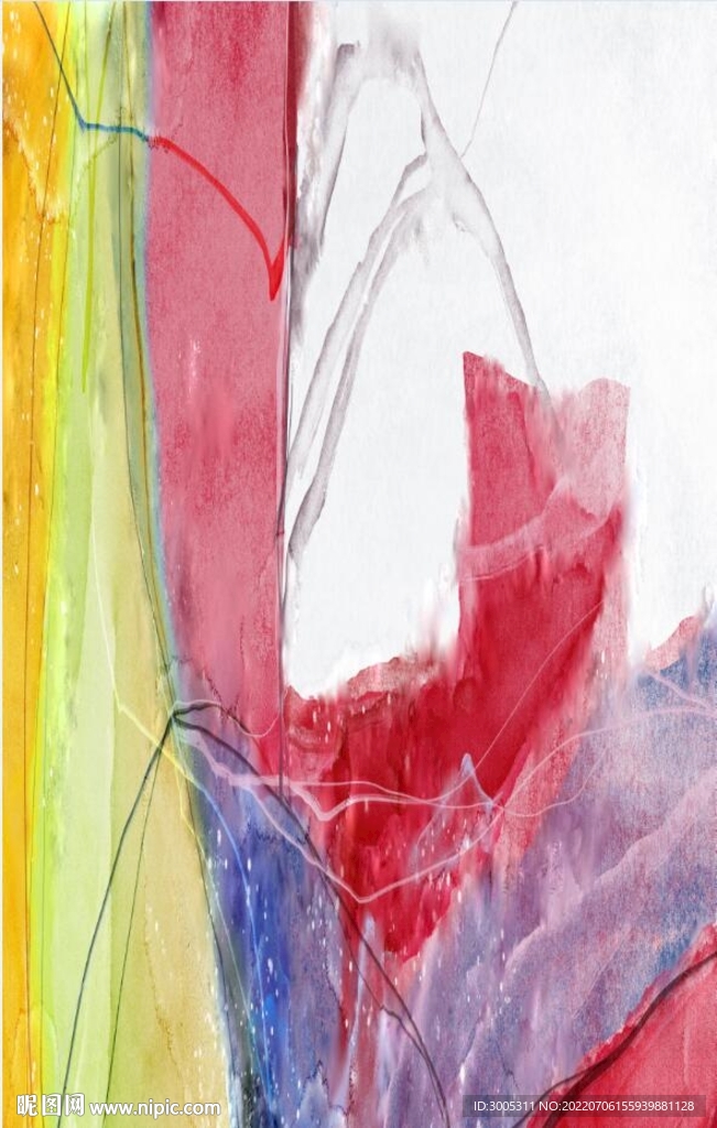 轻奢装饰画 抽象油画 彩绘图