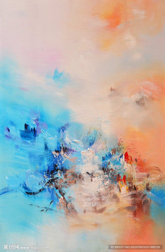 轻奢装饰画 抽象油画 彩绘图