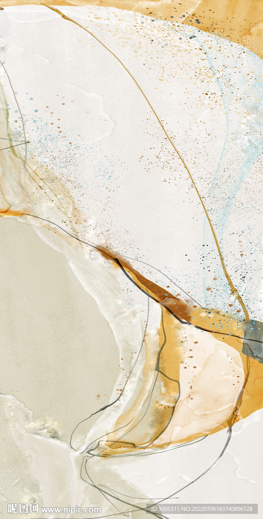 轻奢装饰画 抽象油画 彩绘图