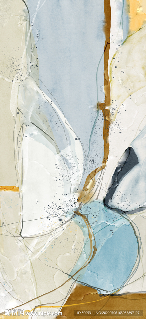 轻奢装饰画 抽象油画 彩绘图