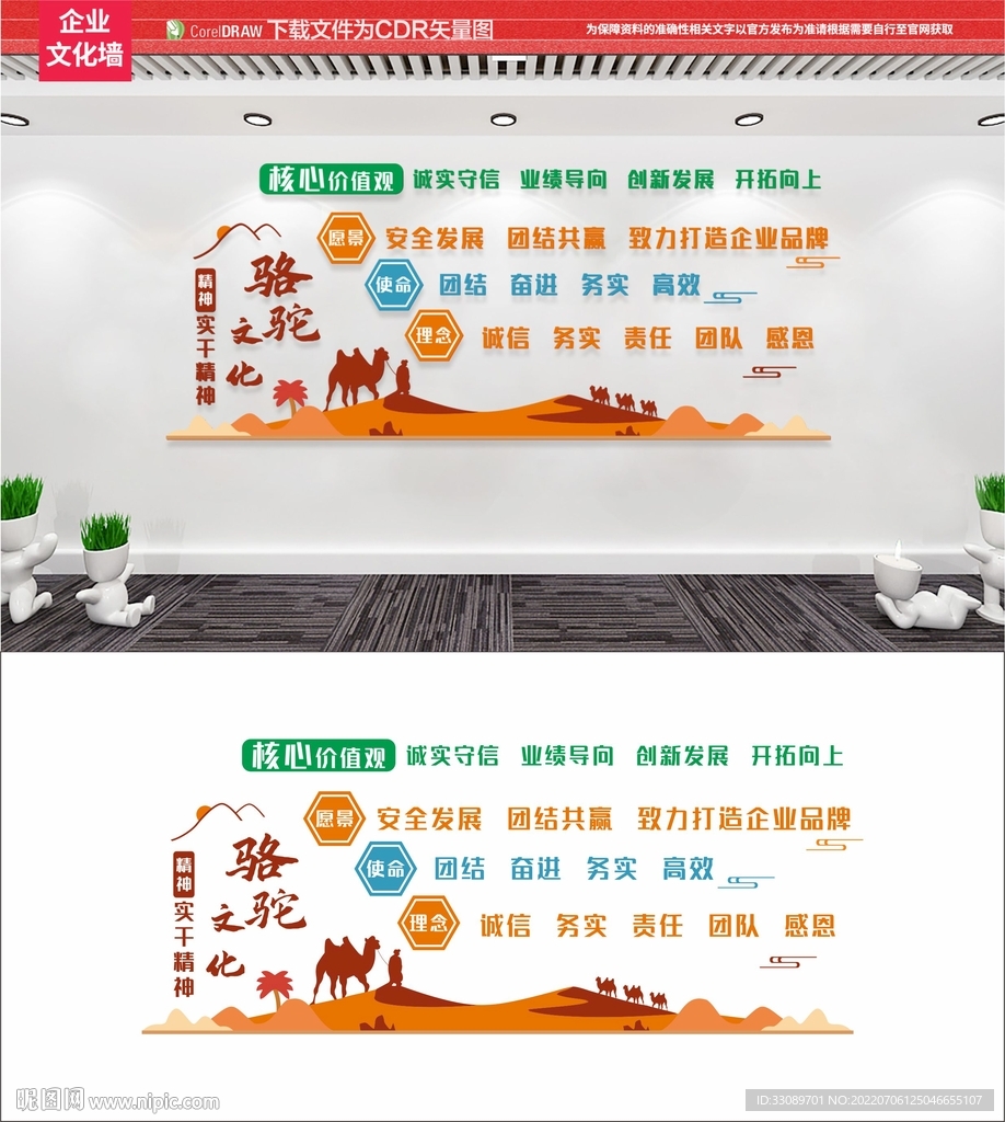 企业文化墙骆驼文化愿景