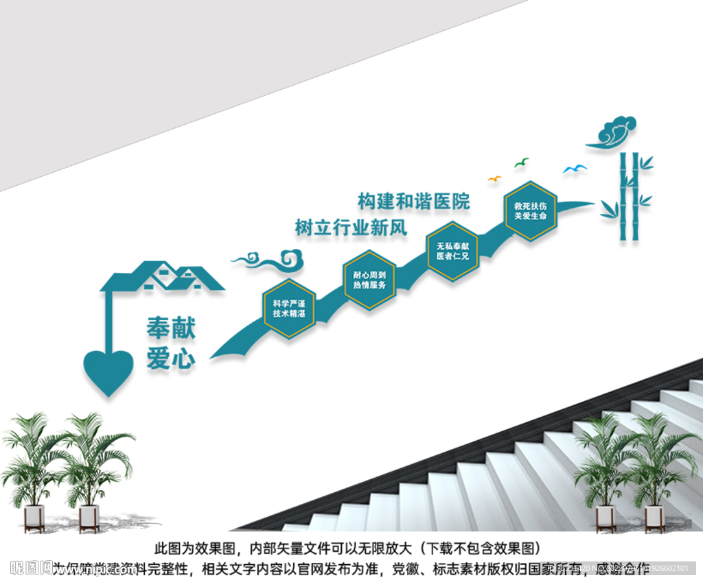 医院楼梯文化墙