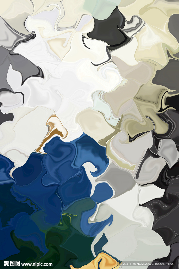  抽象不规则线条壁画