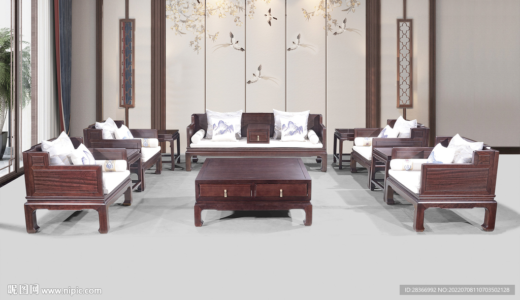 中式新中式沙发背景