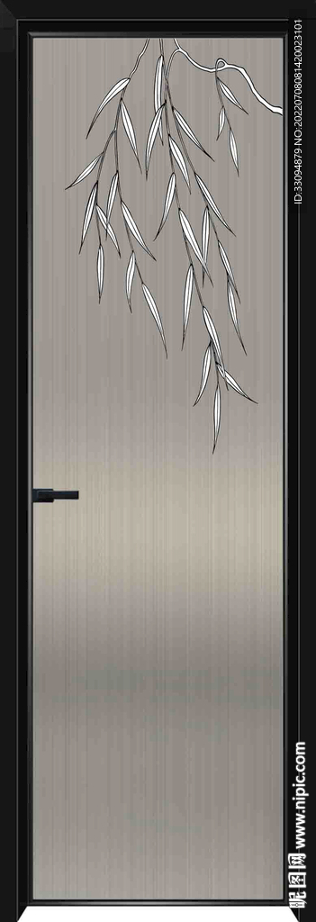 高清分层透明底平开门打印图