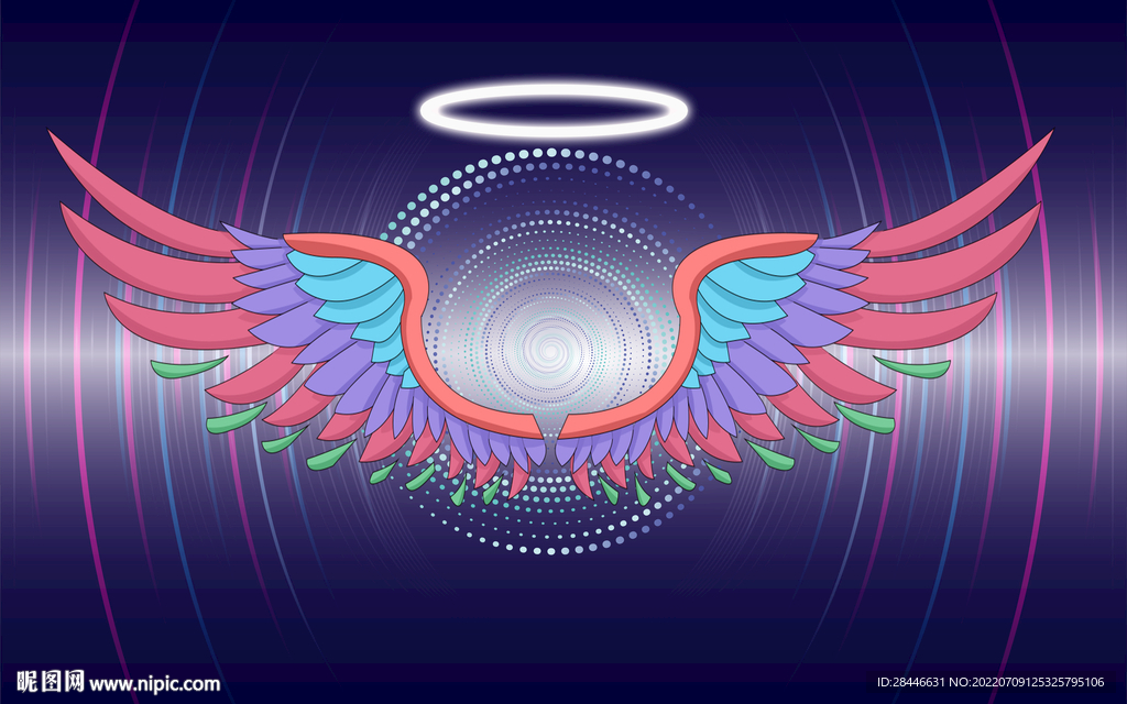 翅膀拍照打卡直播背景墙