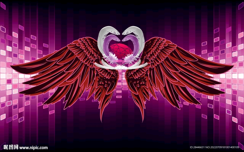 翅膀拍照打卡直播背景墙