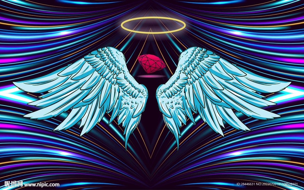 翅膀拍照打卡直播背景墙