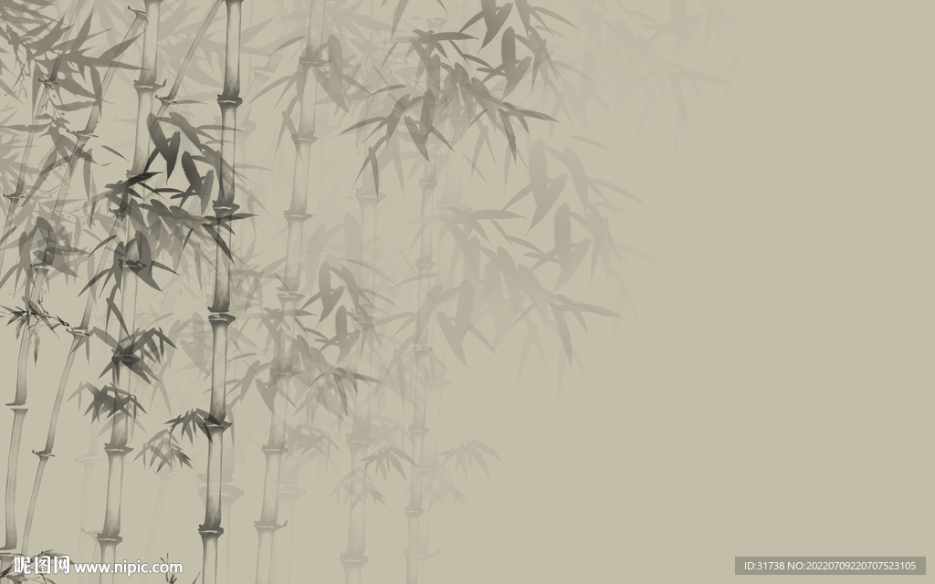 水墨竹子背景墙