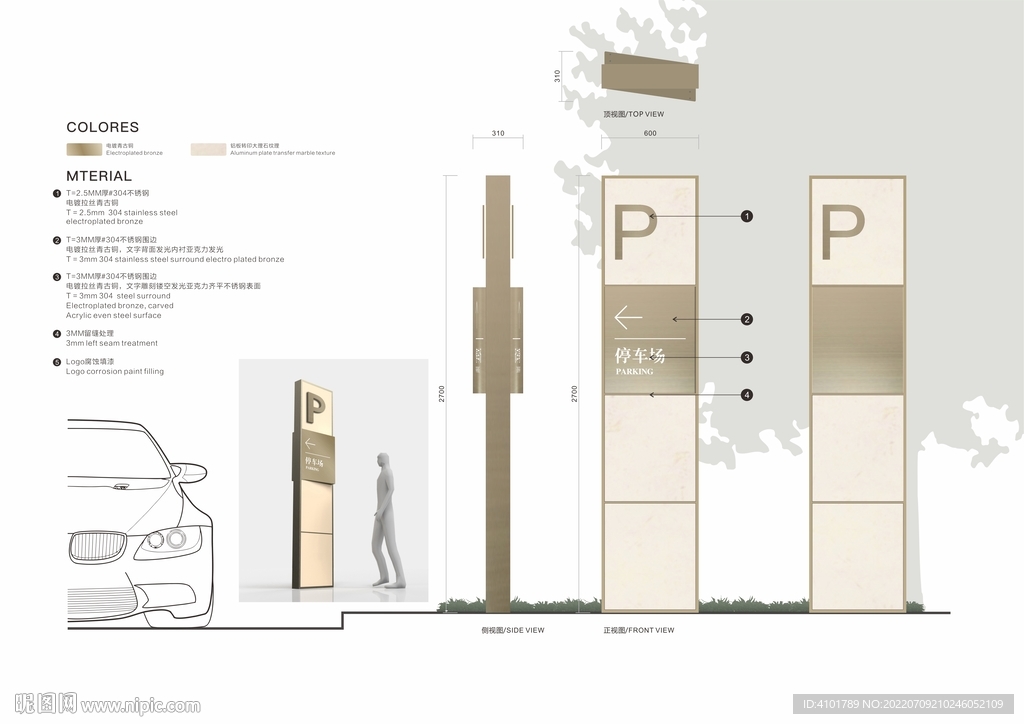 停车场导视立牌