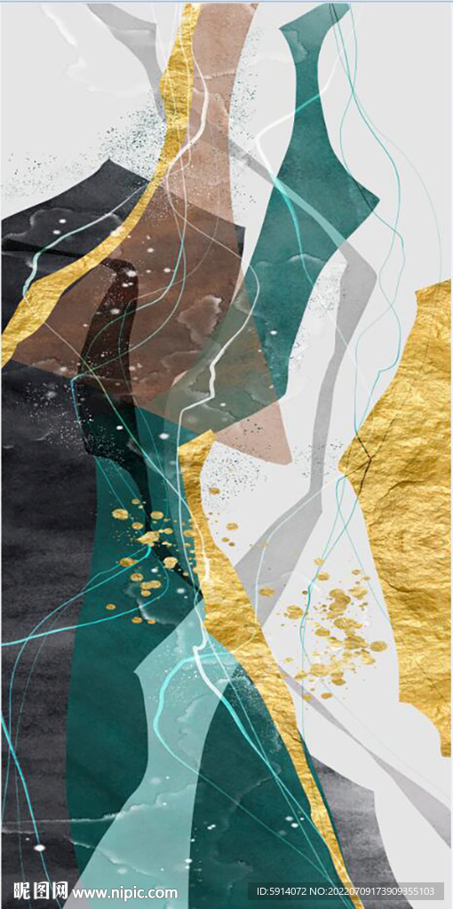 轻奢装饰画 抽象油画 彩绘