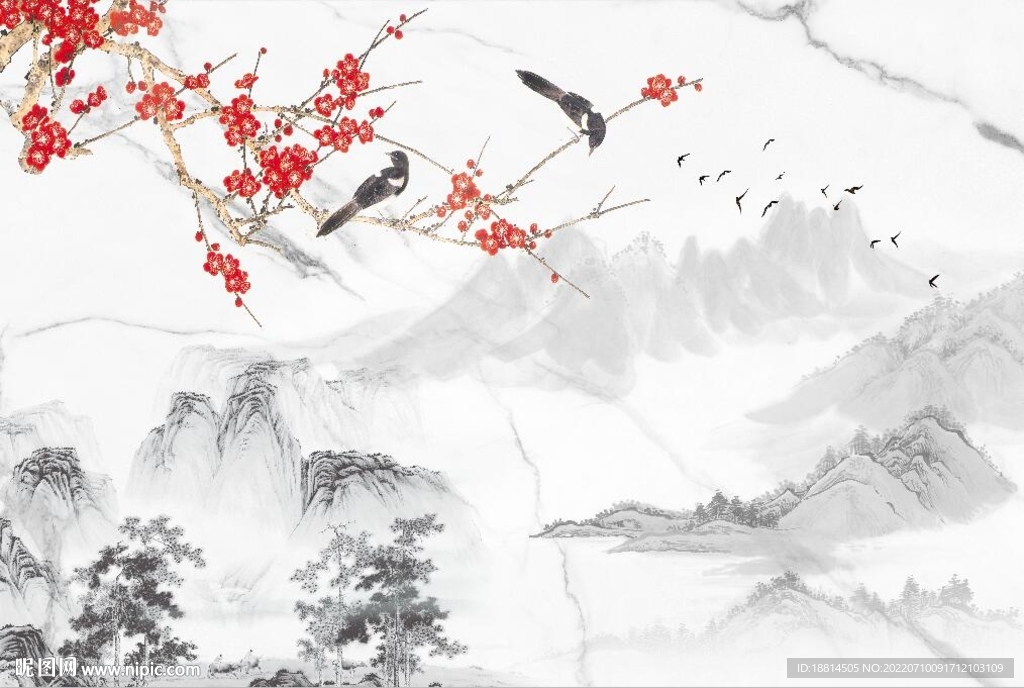 山水背景墙
