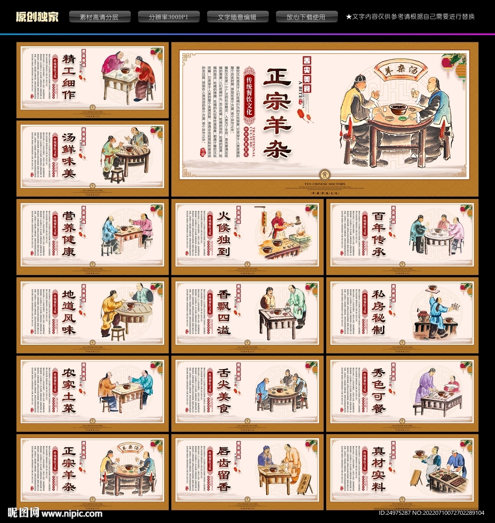 羊杂汤文化展板