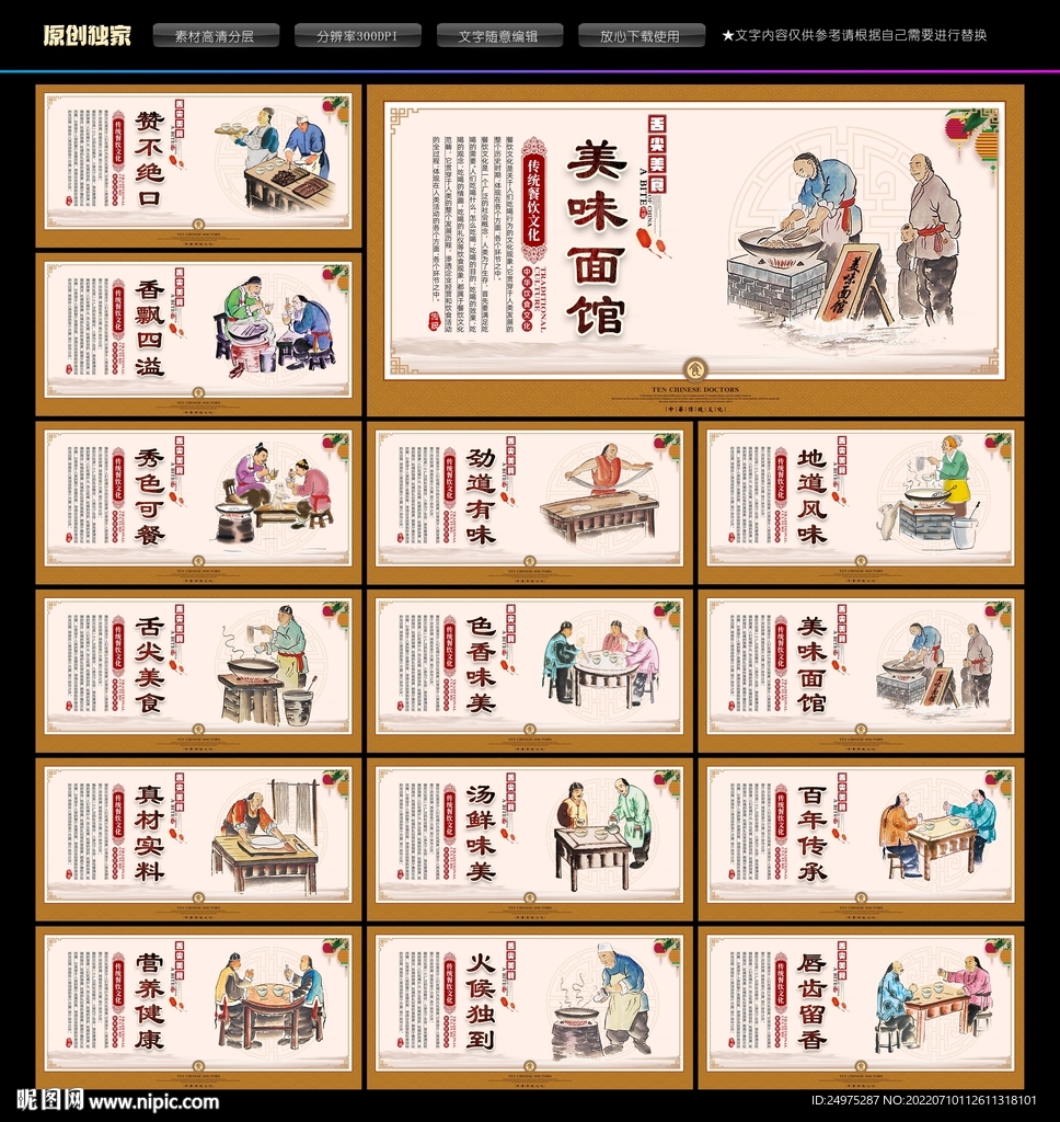 面馆文化展板