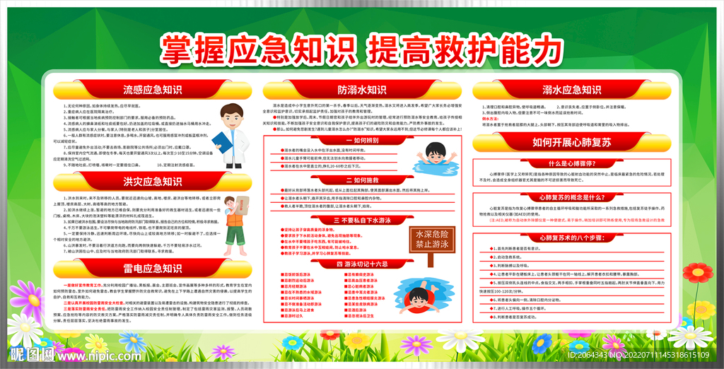 夏季应急知识宣传栏